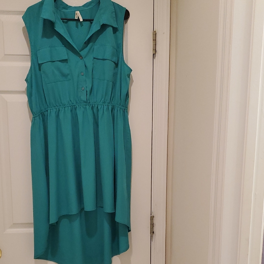 Live 4 Truth Sleeveless Teal High-Low Dress